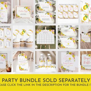 a collage of photos with lemon themed items