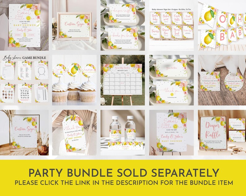 a collage of photos with lemon themed items
