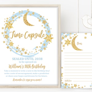 Time capsule sign and card  Twinkle twinkle little star   8x10in Sign, 5x7in Letter included  Download  EDITABLE  Bir164