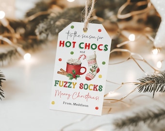 Christmas Gift Tag: Hot Cocoa and Fuzzy Socks - Teacher & Nurse Cht114