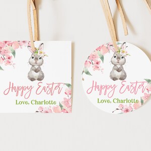 Etichette regalo di Pasqua Etichetta cestino coniglietto Etichetta bomboniera per bambini Etichetta scuola aula Decorazione Buona Pasqua Digitale stampabile Modificabile SCARICA Ea2