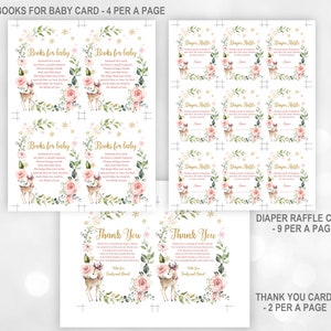 Winter wonderland baby shower invitation Set Floral Deer Invite set Download All EDITABLE Bab46 image 4