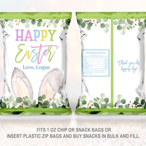 Sac à jetons lapin de Pâques fête de Pâques sac cadeau école enfants sac fille garçon verdure printemps cadeau de fête sac modifiable imprimable téléchargement Ea4