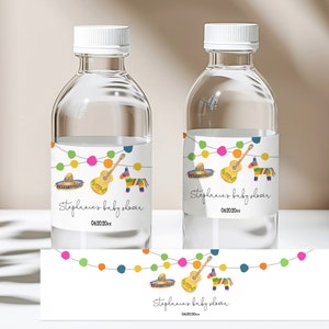 Étiquette de bouteille d'eau Fiesta modifiable pour bébé