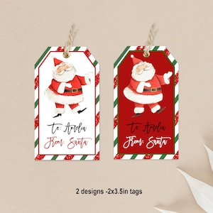 Van de kerstman Cadeaukaartjes Cadeaukaartjes voor kerstman Cadeaulabel voor kinderen Cadeaukaartjes in de klas School Digitaal bewerkbaar Afdrukbaar Download Cht21