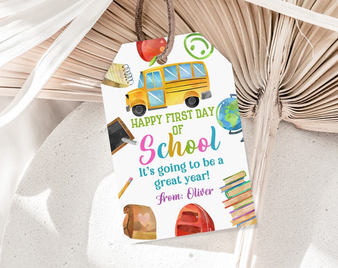 Teacher Back to School Printable Editable PDF Gift Tag Kindergarten ...