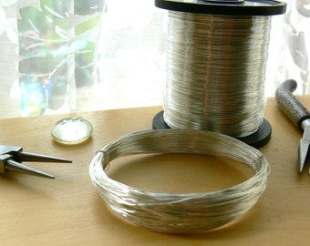 0.315mm / 28 AWG Round Silver Plated Wire - bare, dead soft silver plated copper wire for wire wrapping - WSP028, 24 metres