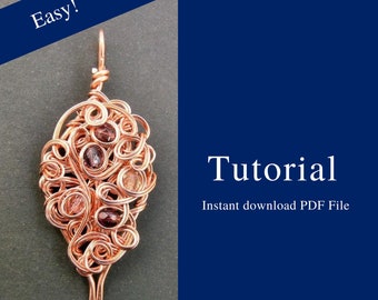 Leaf Pendant Wire Wrap Tutorial: Chaos Curl Guide (PDF Download)