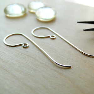 Silver Earring Findings Sterling Silver Long Ear Wire Handmade Shepherds Hooks for Wire Wrapping and Jewellery Making 1, 5 or 10 pairs image 3