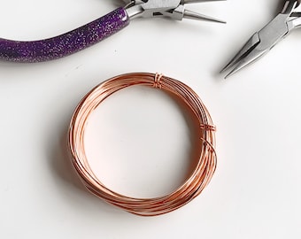 18 AWG 1.0mm 4 Metres of Round Wire for Wire Wrap Jewellery Making Bare  Copper, Non-tarnish Copper, Silver Plated Copper, Bronze, Brass 