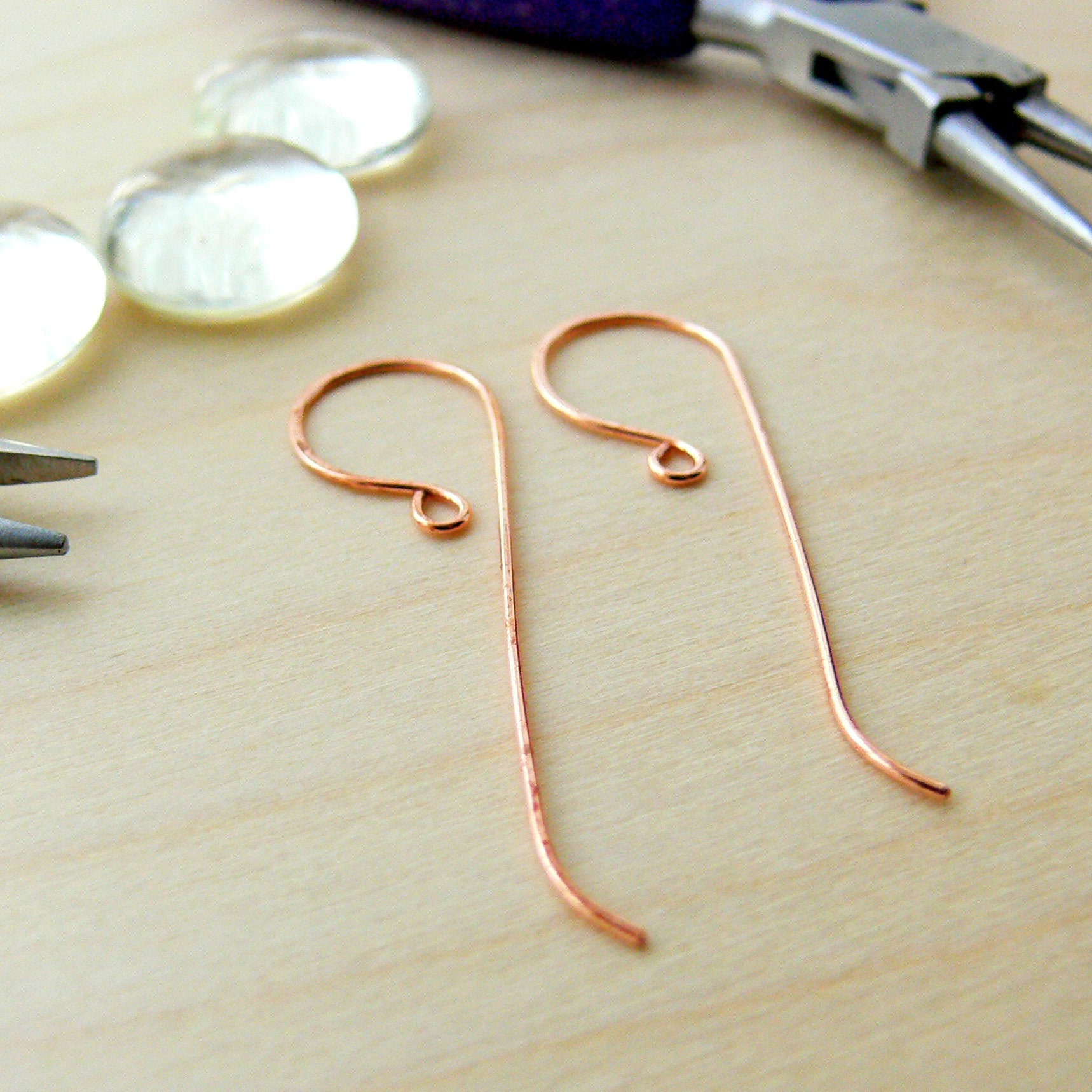 Copper Ear Wires Earring Hooks French Hook Earring Etsy