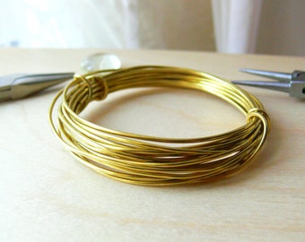 Bare Brass Wire, 1.5mm Round, 2 Metres: Soft Temper for Wire Wrapping