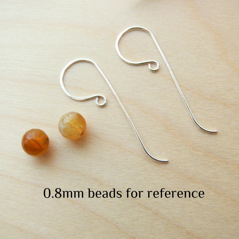 Silver Earring Findings Sterling Silver Long Ear Wire Handmade Shepherds Hooks for Wire Wrapping and Jewellery Making 1, 5 or 10 pairs image 6