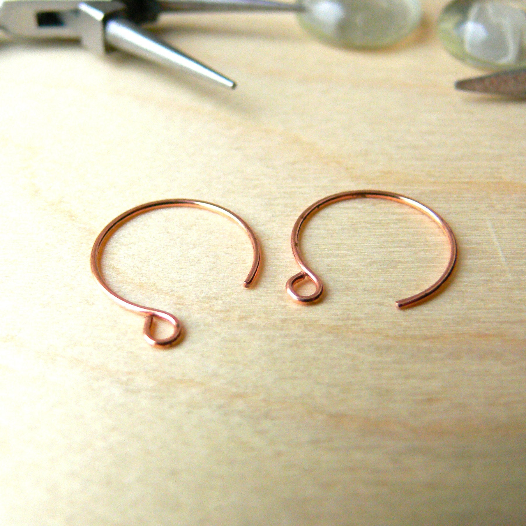 Copper Earring Hooks 1 5 or 10 pairs Handmade Copper Ear Etsy