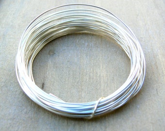 Silver Plated Wire -  2.0mm / 12 gauge round bare soft silver plated wire for jewellery making - 1 metre