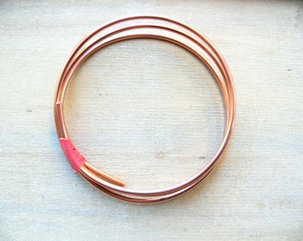 Copper Wire, 3.25mm 8AWG round, bare copper wire for jewellery making, 1 metres