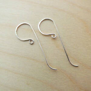 Silver Earring Findings Sterling Silver Long Ear Wire Handmade Shepherds Hooks for Wire Wrapping and Jewellery Making 1, 5 or 10 pairs image 5