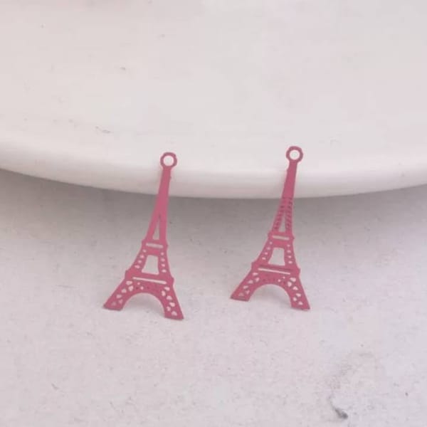 4 estampes tour Eiffel 5x20 mm divers coloris