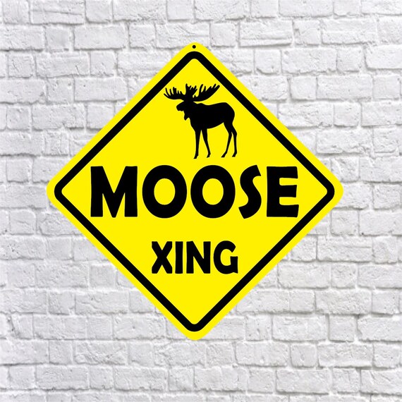 Home Decor Plaques Signs Moose Xing Aluminum Metal Traffic