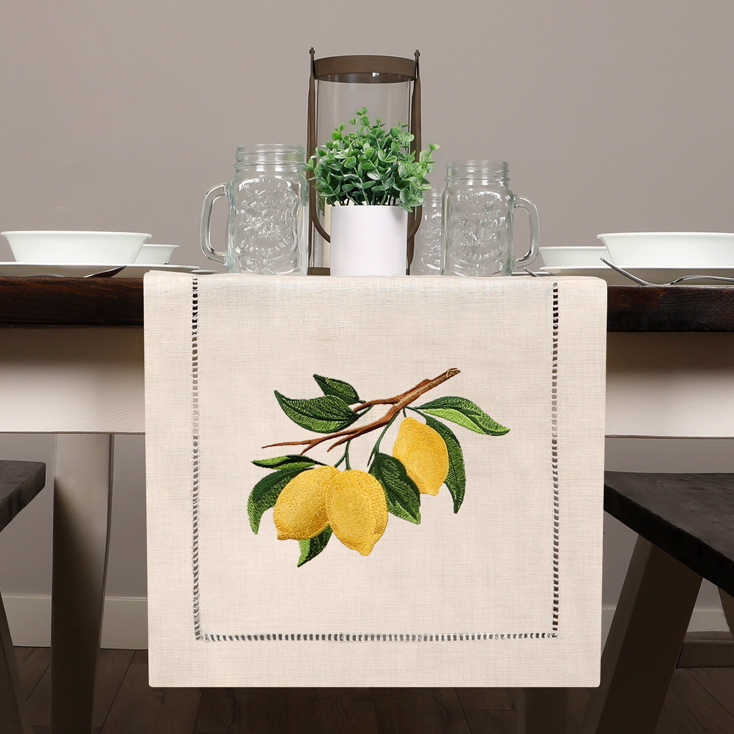 Lemon Table Runner Embroidered Lemon Decor Summer Table Etsy