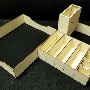Handmade Wooden RPG Adventurer&#39;s Case - Storage for all of your DnD needs!  Must be assembled (Video link inside)
