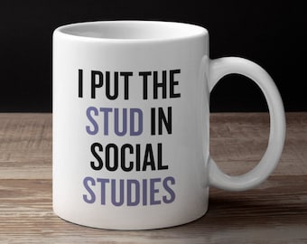History Teacher Gift - Social Studies Mug - History Teacher Mug - Social Studies Teacher GIfts - I Put The Stud In Social Studies