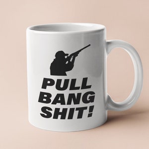 Taza de tiro de arcilla divertida - Regalo de tiro de trampa - Regalo de tiro al plato - Tiro de paloma de arcilla - Pull Bang Shit