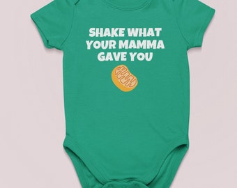 Funny Genetics Baby Shirt - Biologist Baby One-piece - Geneticist Baby - Biology Nerd Baby Clothes - What Your Mamma Gave You - All Cotton