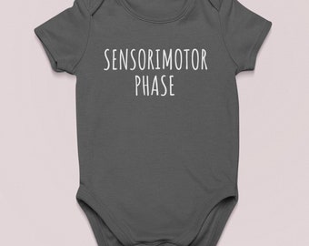 Funny Psychology Baby Shirt - Psychologist Baby One-piece - Sensorimotor Phase - Baby Shower Gift Idea - Many Sizes And Colors