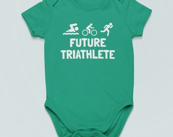 Triathlon Baby Body - Triathlet Baby Geschenk - Baby Einteiler - Zukünftige Triathletin - viele Größen und Farben