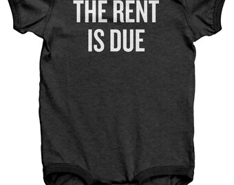 Funny Landlord Baby Bodysuit - Landlord Baby Gift - Funny Baby Shirt - Baby Shower Gift Idea - The Rent Is Due