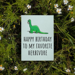Carte d’anniversaire imprimable végétalienne - Carte d’anniversaire végétarienne - Carte imprimable végétalienne drôle - Anniversaire végétalien - Mon herbivore préféré - Dernière minute
