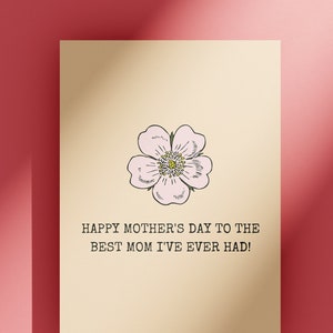 Cartão engraçado da mãe - Cartão do dia das mães - Cartão da mãe - Aniversário da mãe - A melhor mãe que já tive