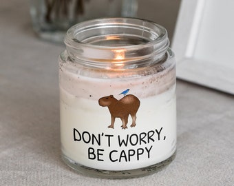 Funny Capybara Candle - Capybara Lover Gift Idea - Capybara Gift - Don't Worry, Be Cappy