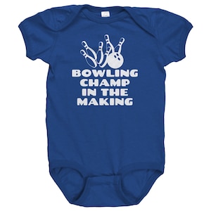 Bowling Baby Bodysuit - Bowler Baby Gift - Bowler&#39;s Baby Present - One-piece - Bowling Champ In The Making - Baby Shower Gift Idea - Cotton