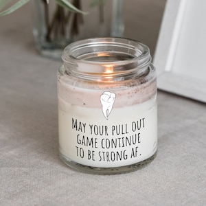 Funny Dentist Gift - Dentist Birthday Present - Pull Out Game Strong AF - Dentist Candle
