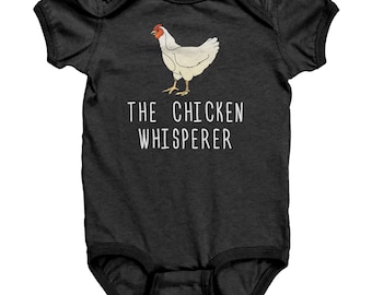 Macacão de bebê Chicken Farmer - Macacão fofo de bebê Chicken Baby - Chicken Whisperer - Ideia de presente para chá de bebê - Primeiro aniversário