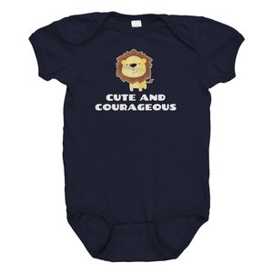Cute Lion Baby Bodysuit - Lion Baby Gift - Lion Lover Baby - Baby One-piece - Baby Shower Gift - Cute and Courageous