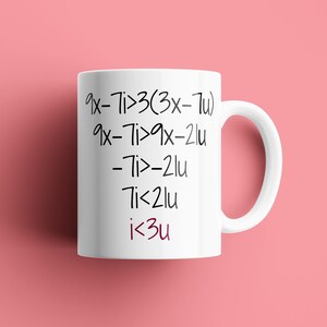 Taza de nerd de matemáticas - Lindo regalo de profesor de matemáticas - Regalo de San Valentín - Regalo de aniversario - Te amo