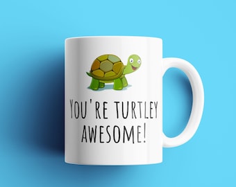 Gift Base Sottobicchiere "You Are Turtley Awesome" – 9x9 Cm – Finitura Lucida – Regalo Simpatico - 4
