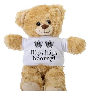 Orthopedist Gift - Chiropractor Humor - Orthopedic Surgeon Teddy Bear - “Hip Hip Hooray”