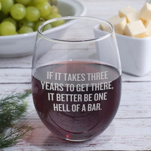 Funny Lawyer Stemless Wine Glass - Law Student Gift - It Better Be One Hell Of A Bar - Paralegal, Legal, Law School Present