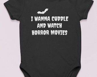 Funny Halloween Baby Bodysuit – Cuddle and Watch Horror Movies