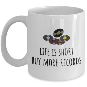 Record Collector Present - Vinyl Collector Mug - Life Is Short, Buy More Records - Music Lover Gift