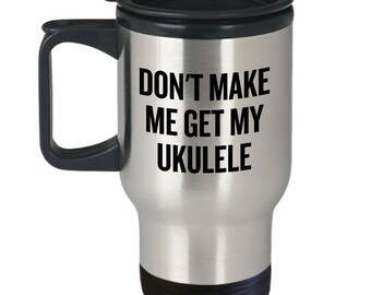 Ukulele Player Stainless Steel Travel Mug – Funny Musician Gift