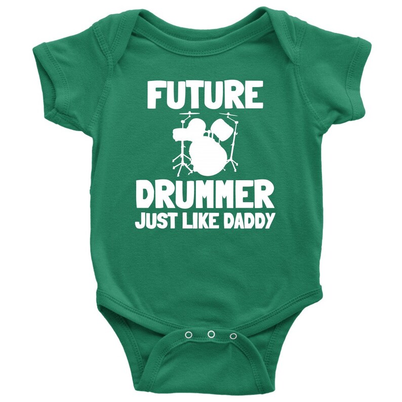 Baby Shower Gift Idea Drumming Baby One-piece Cute Drummer Baby Shirt Many Sizes And Colors Future Drummer Just Like Daddy
