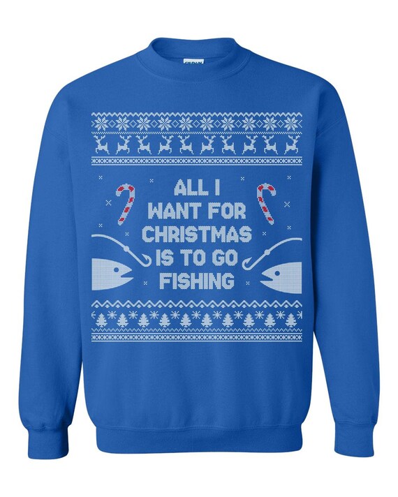 Fishing Ugly Christmas Sweater Ugly Christmas Sweatshirt Ugly