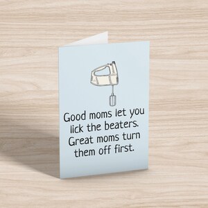 Funny Mother Printable Card Mother's Day Card Mom Card Mother's Birthday Instant Download Digital Card Lick The Beaters image 2