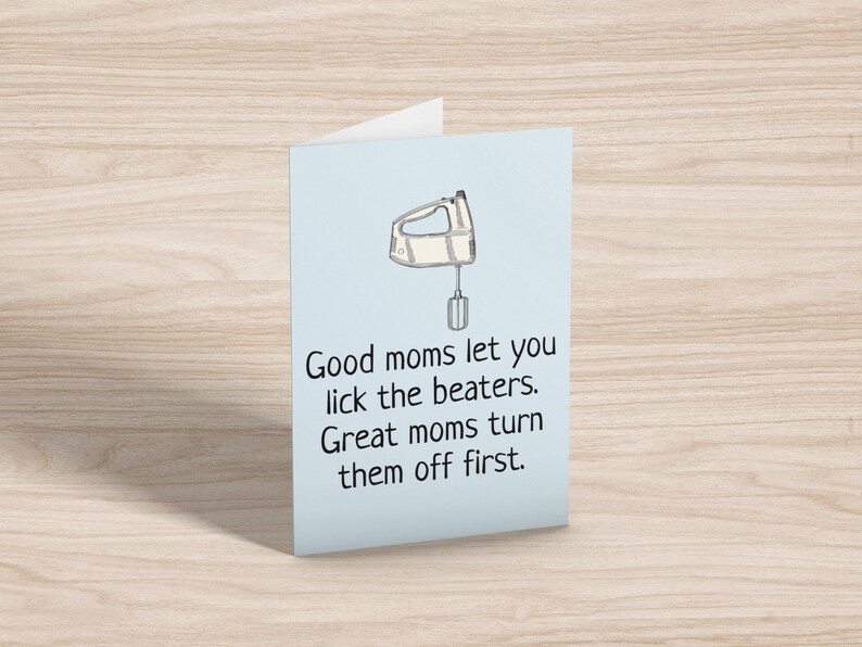 Funny Mother Printable Card Mother's Day Card Mom Card Mother's Birthday Instant Download Digital Card Lick The Beaters image 2