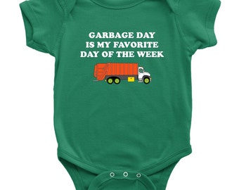 Garbage Truck Baby One-piece - Trash Truck Baby Bodysuit - Garbage Truck Driver Baby Gift - Garbage Day - Many Sizes And Colors